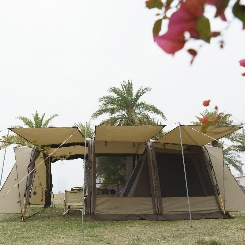 Double Layer Luxury Glamping Tunnel Tent For Family Camping