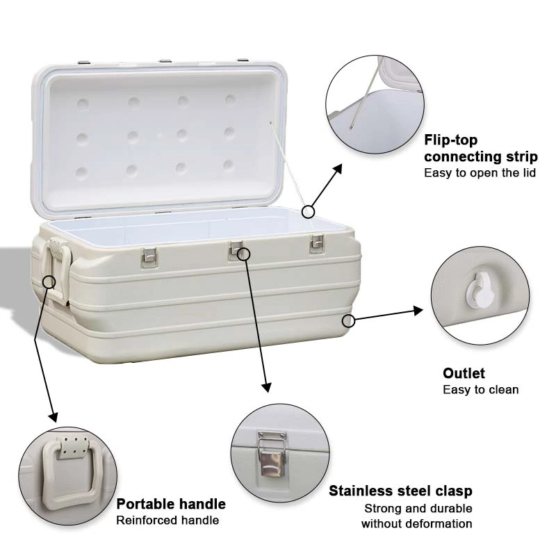 170L Large Capacity Polystyrene Insulated Plastic Transport Fish Cooler Box for Outdoor