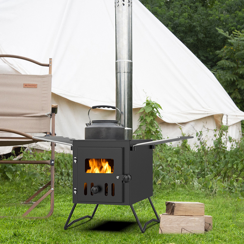 Camping Wooden Stove Backpack Hiking Tent Stove with Bracket