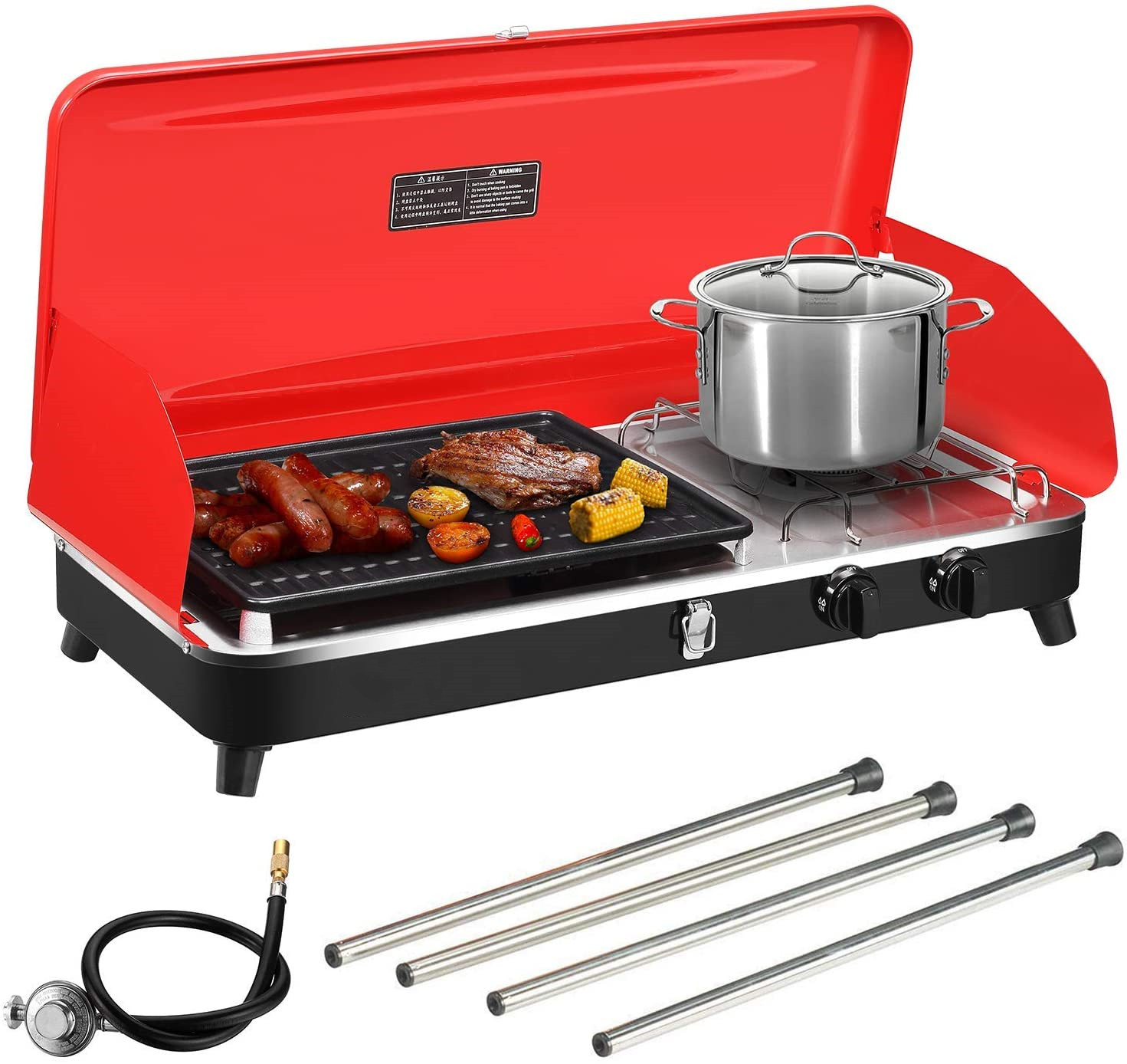 Camping Gas Stove & Barbecue Grill With Legs KASSICO