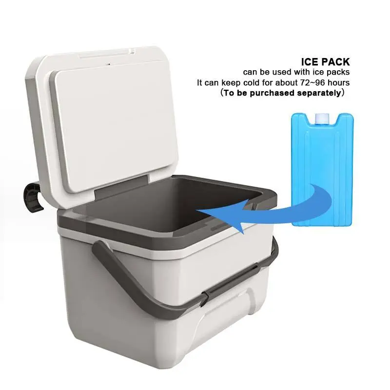 6L Small Portable Thermal Cooler Box Insulated Poolside Ice Cooler with Handle and Hanging Links for Above-Ground Pools