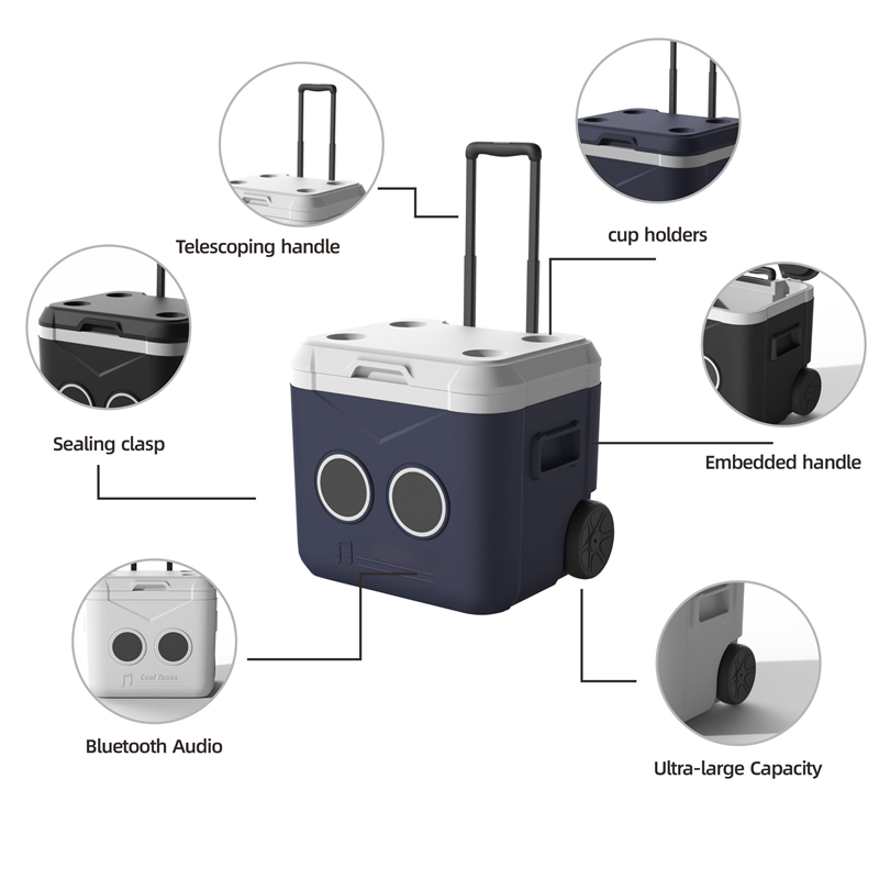 Multi-Functional Wheeled Cooler 25l Large-Capacity Portable Cooler Outdoor Camping Picnic Cooler