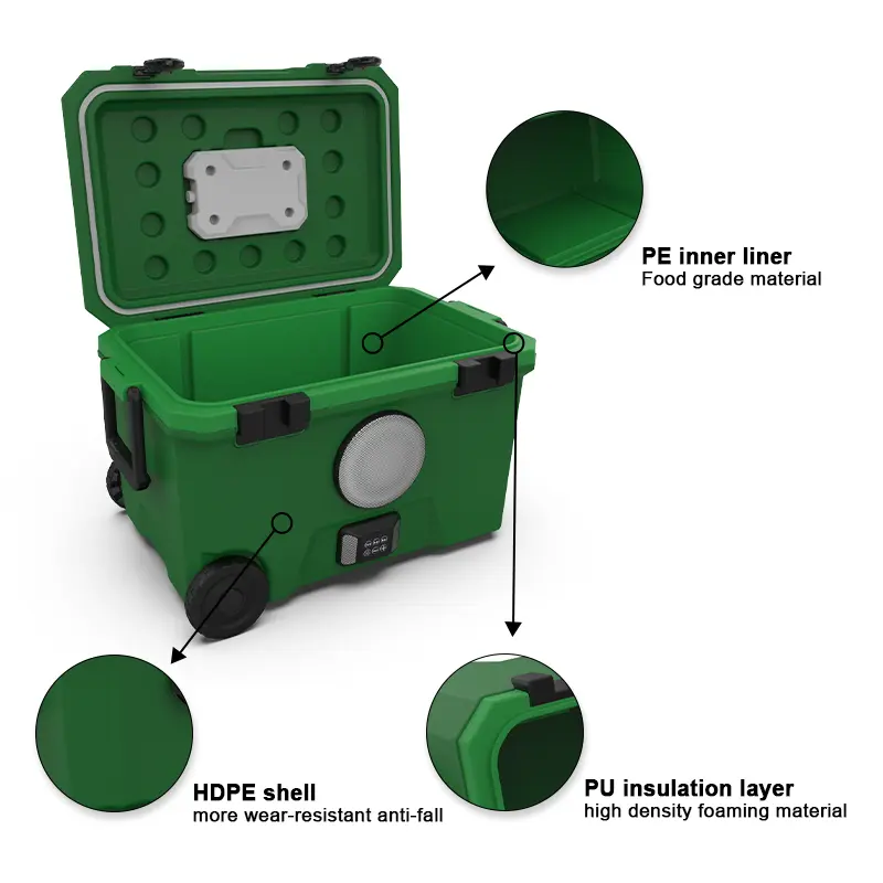 36L Portable Speaker Cooler Freezable Radio Leakproof Insulated Can Cooler Modern Waterproof Style for Travel Custom