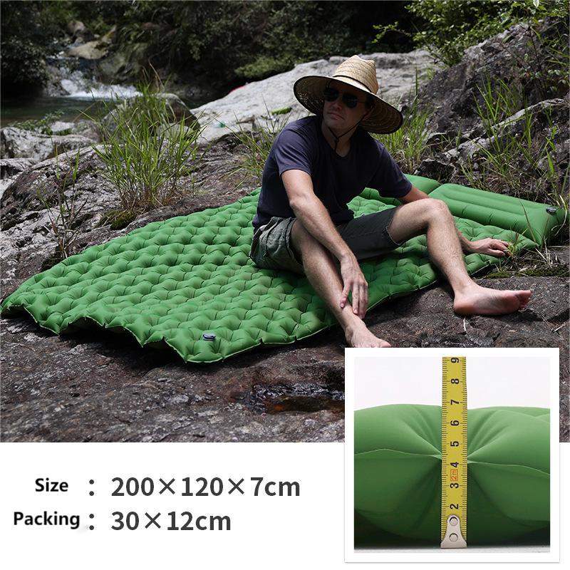 Double inflatable camping mat, widening sleeping pad KASSICO