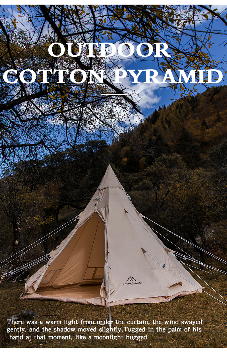 MOUNTAINHIKER 58People Cotton Pyramid Big Tents Breathable Waterproof