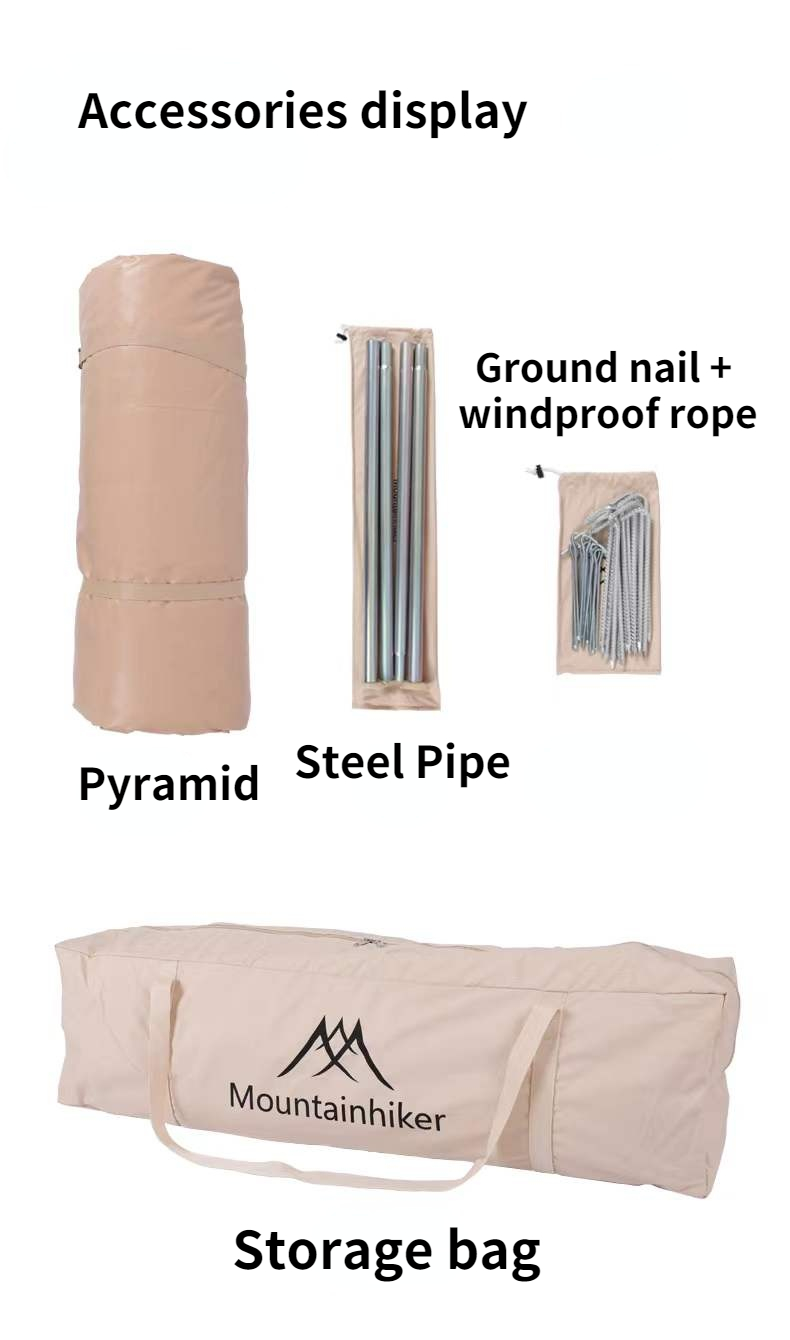 MOUNTAINHIKER 58People Cotton Pyramid Big Tents Breathable Waterproof